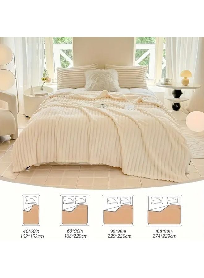 Heavy Duty RV Bedspread 70 87x78 74 Inch Cream White All Season Thick Warm Cover - Image 5